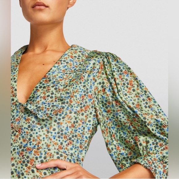 SANDRO

Floral-Print Silk-Twill Mini Dress size 36 - Picture 4 of 10